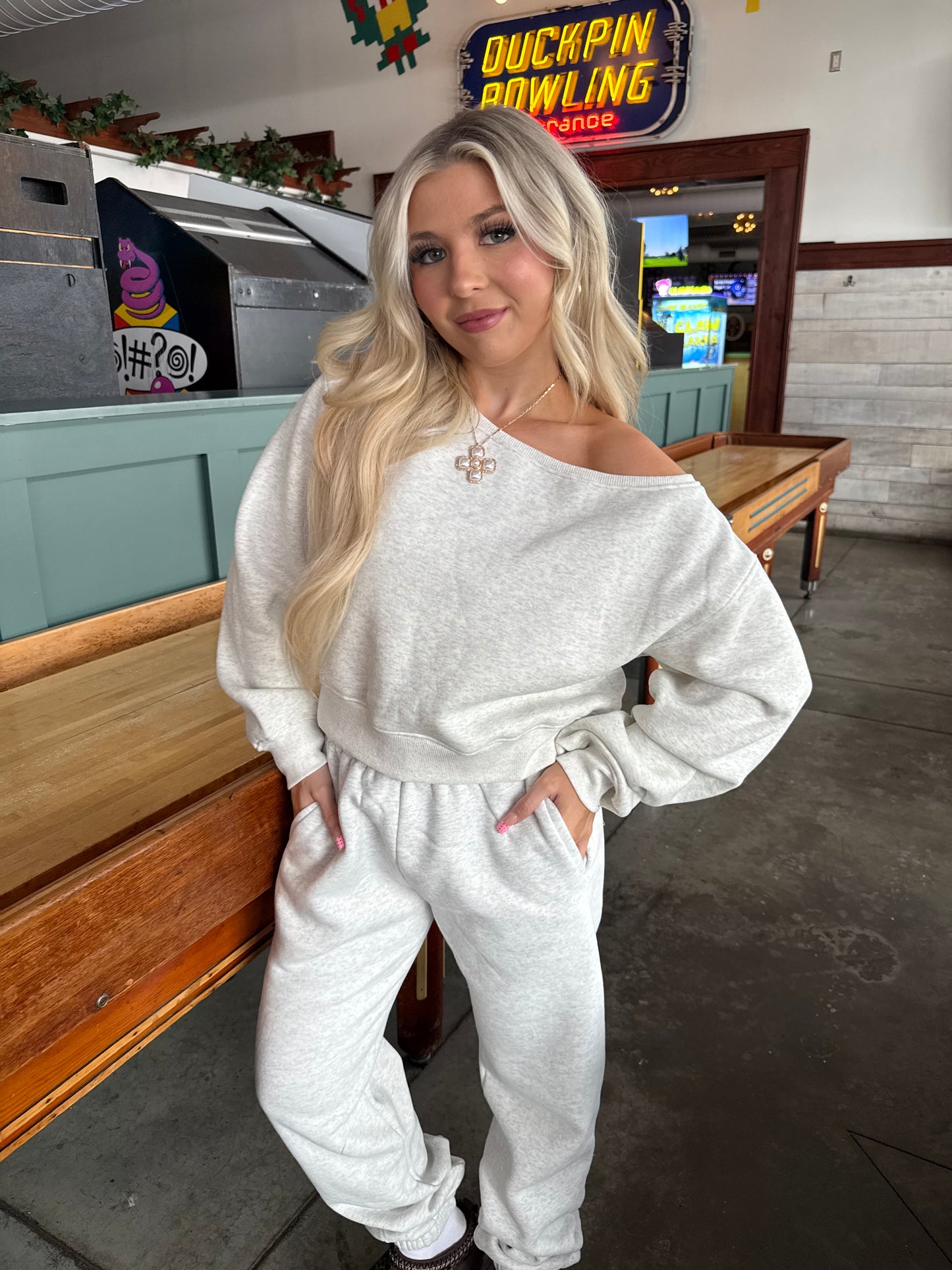 So Fetch One Shoulder Top in Heather White