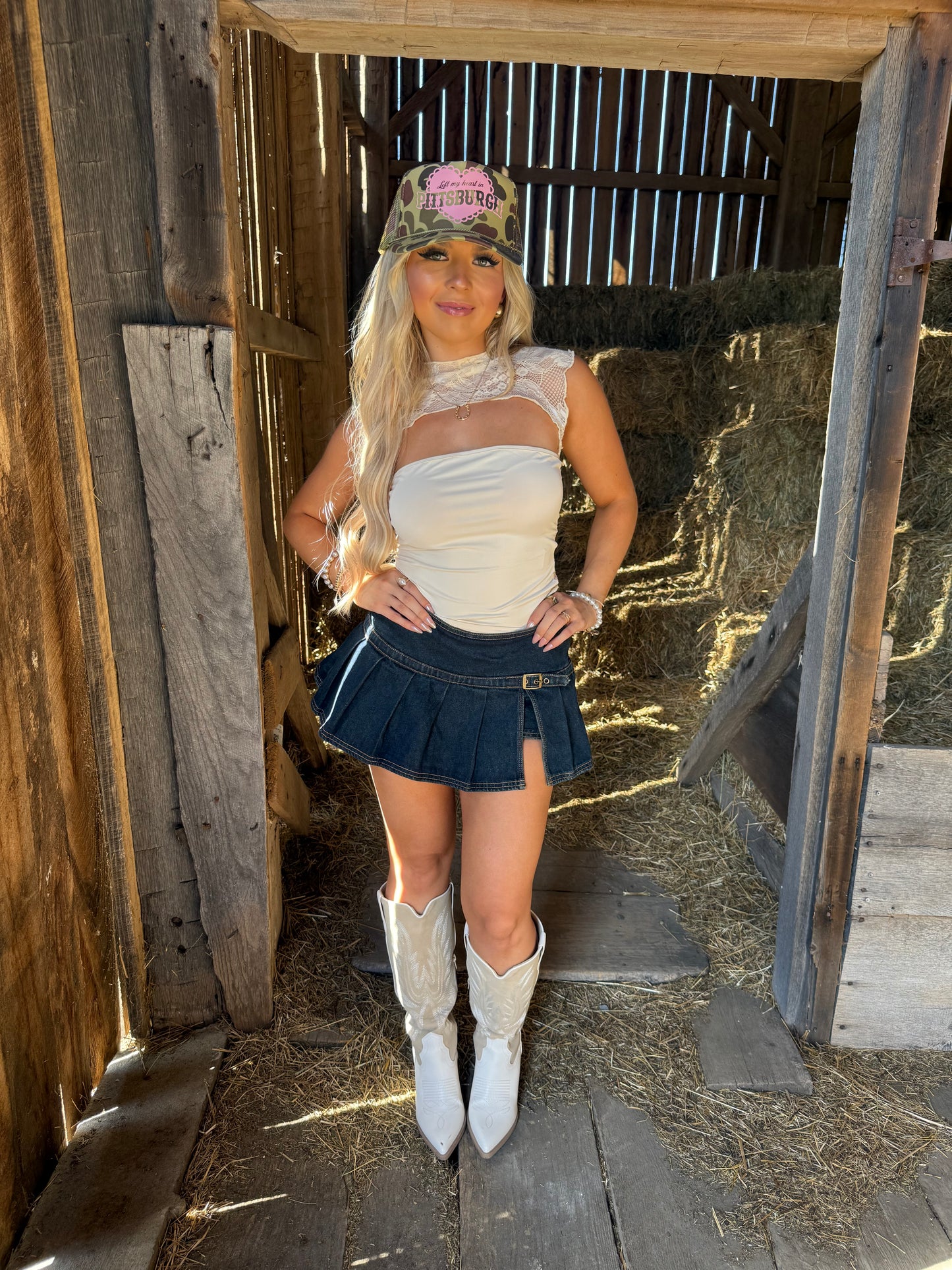 Don’t Tell Em Skirt in Dark Blue