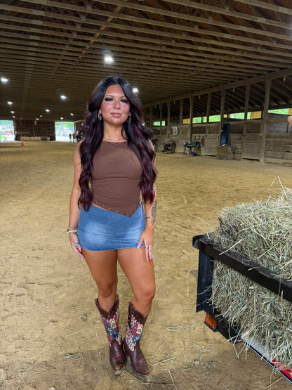 Chocolate Stud Top