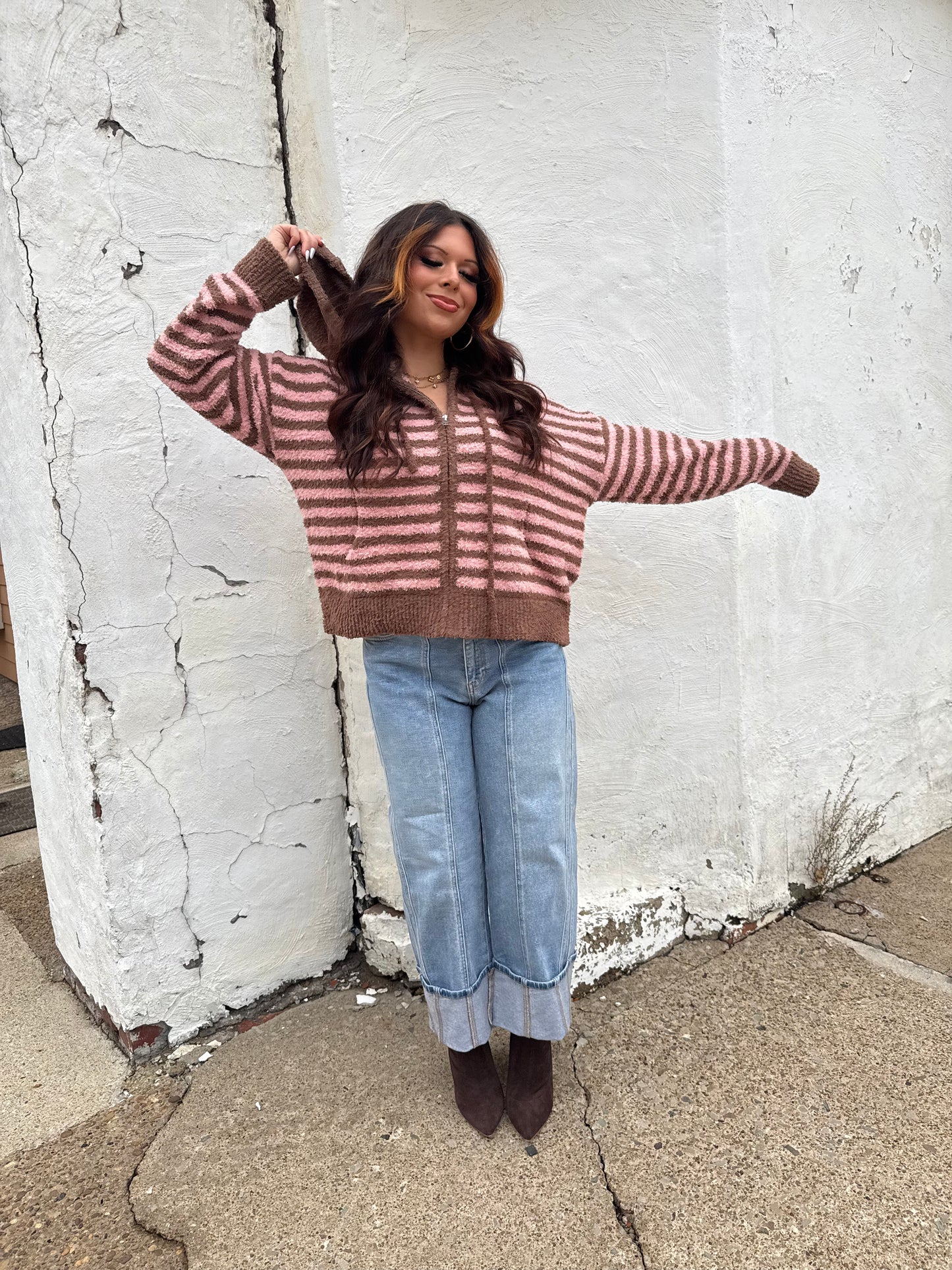 The COZIEST Zip-Up in Brown