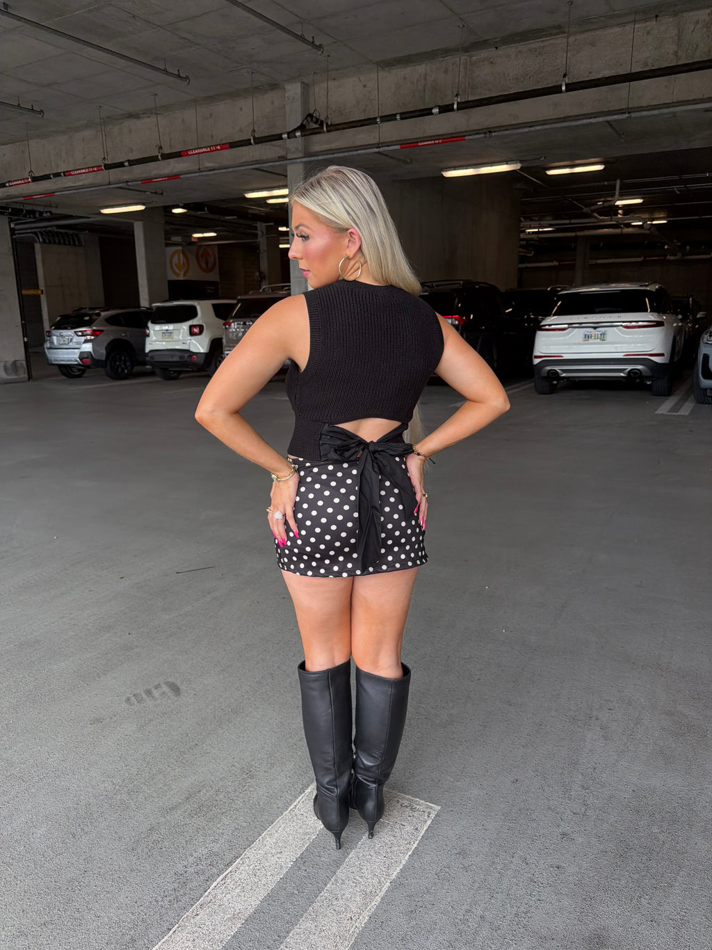 Polka Girl Skirt in Black