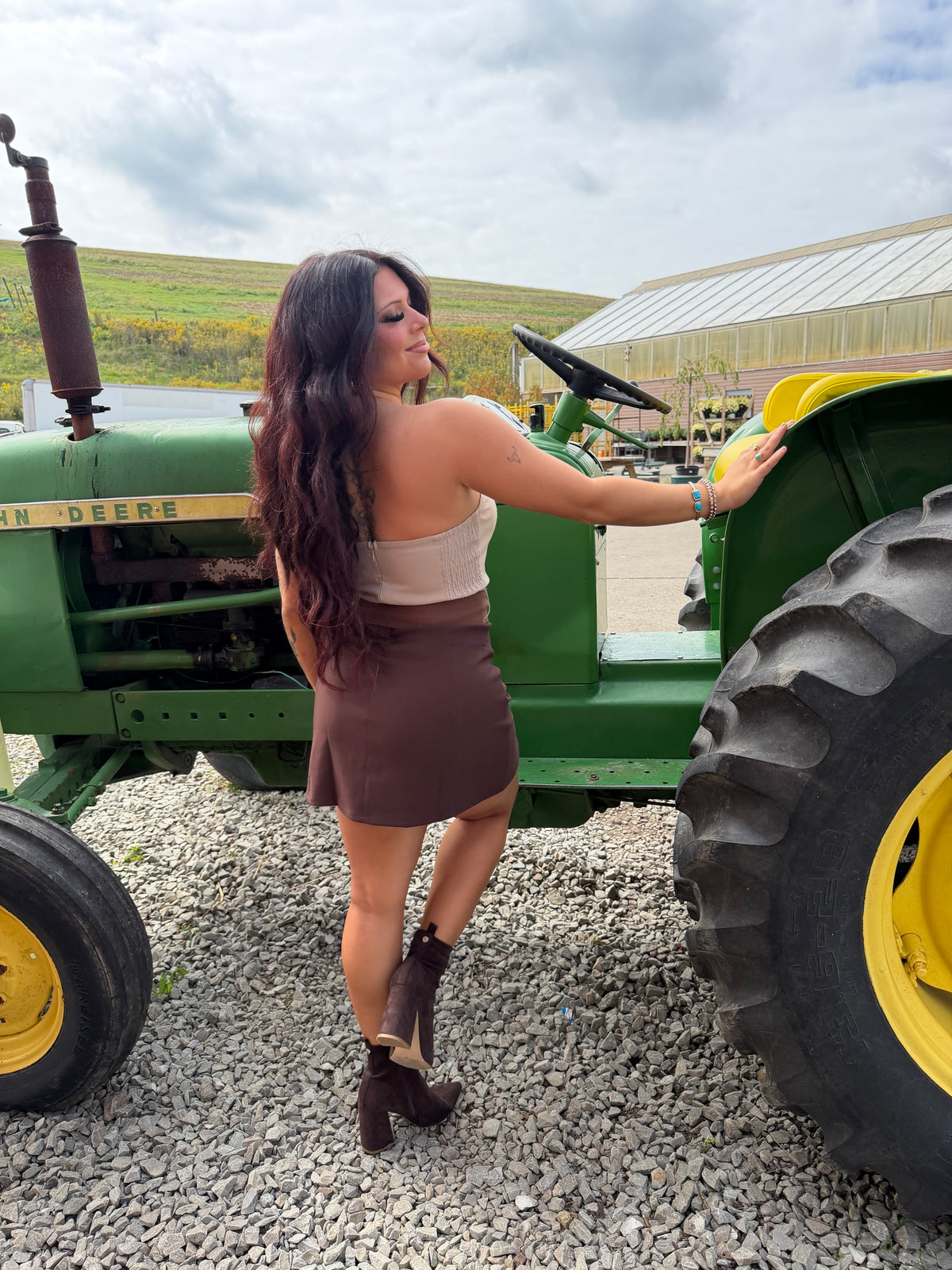 Brookie Choc Suede Dress