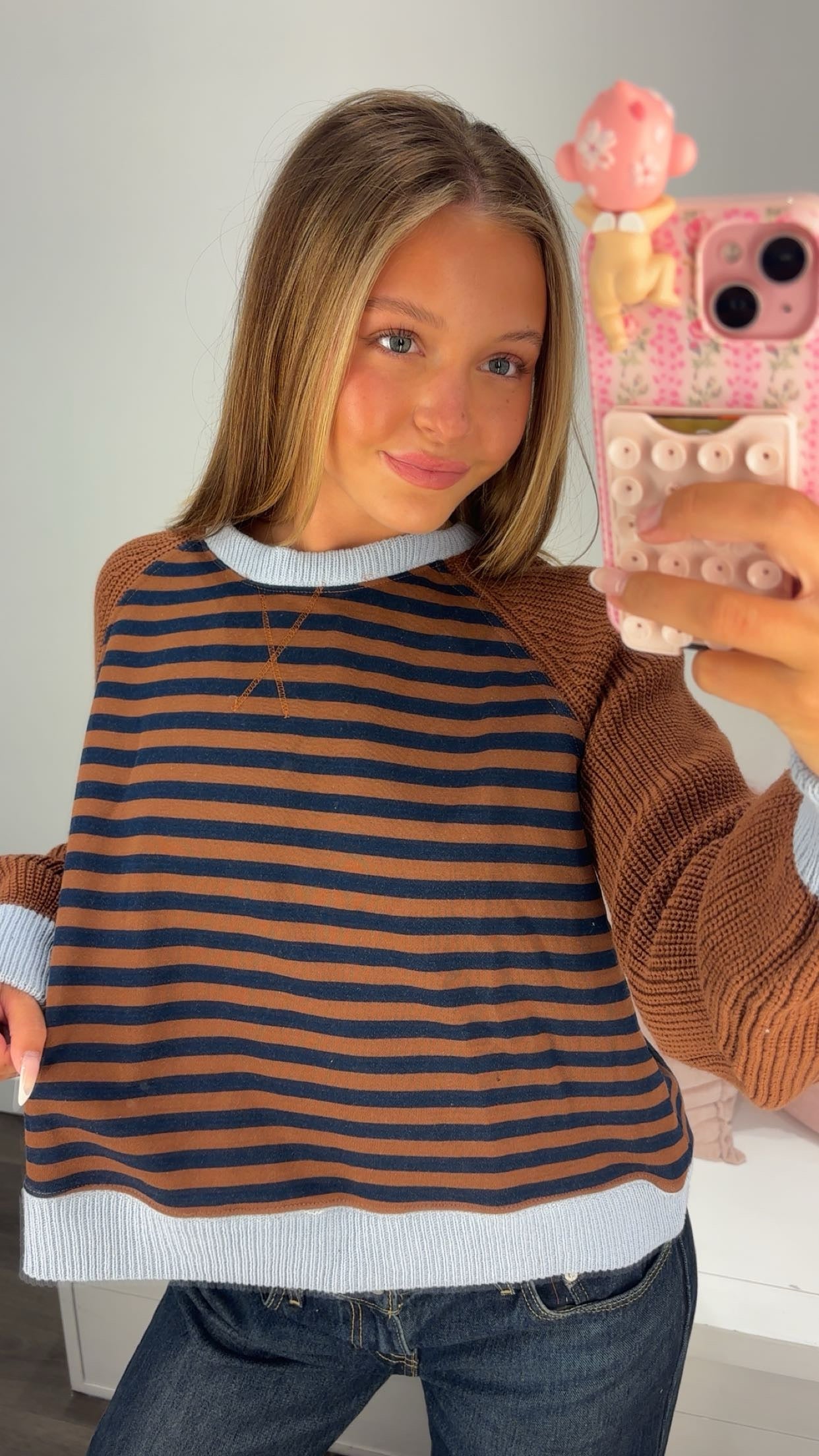 For The Plot Stripe Sweater in Brown