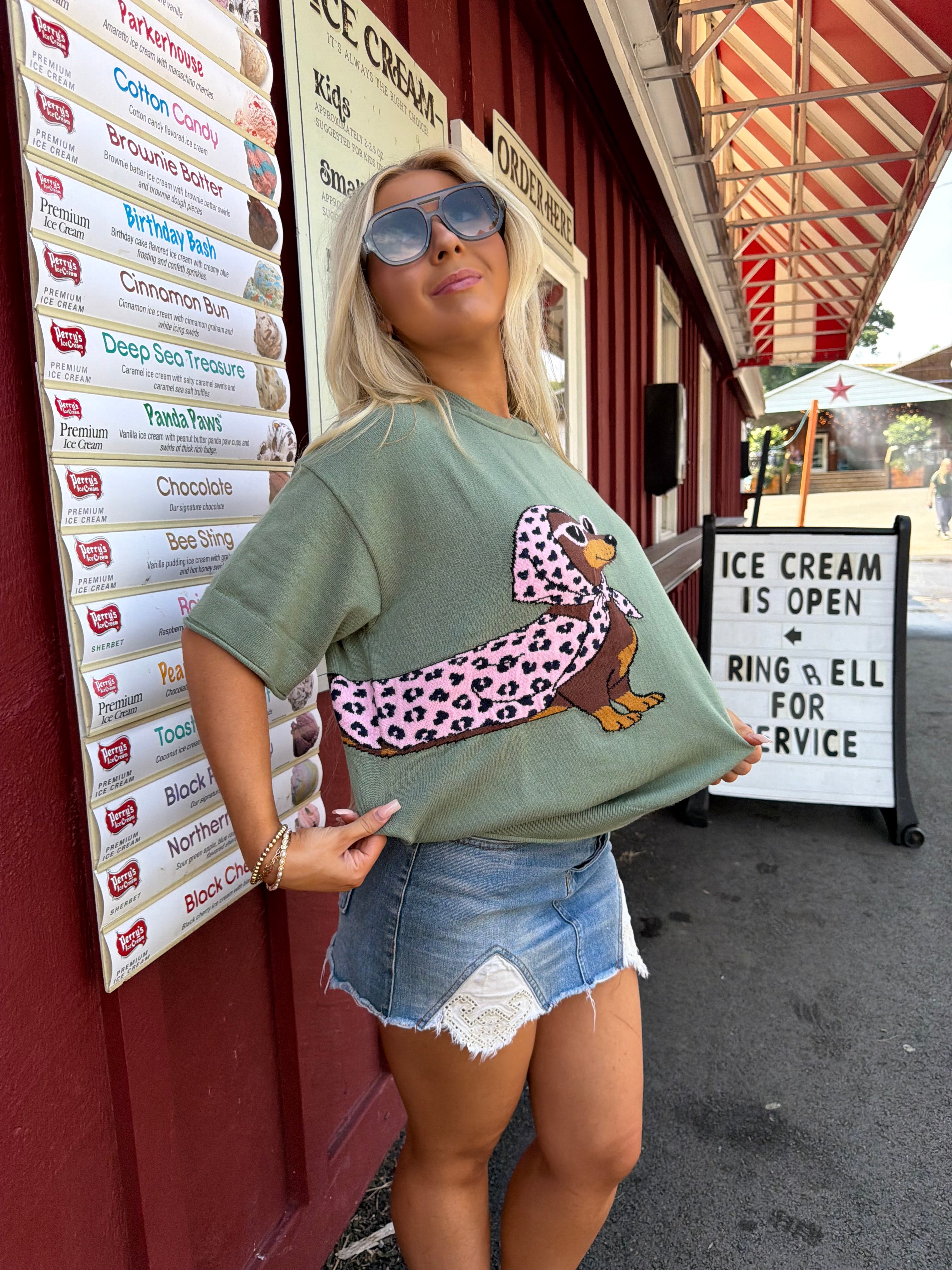 Bougie Weenie Sweater SS in Olive