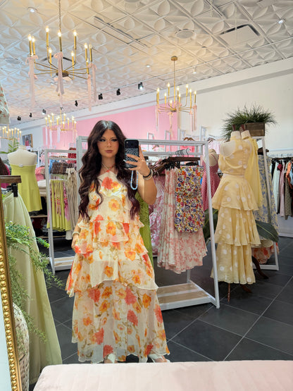 Orange You Glad Ruffled Up Maxi