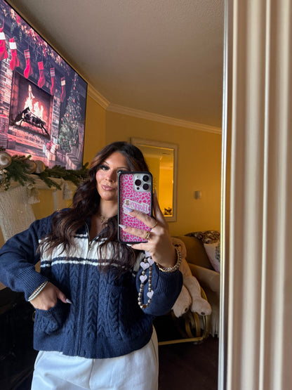 Morton Navy Sweater Zip