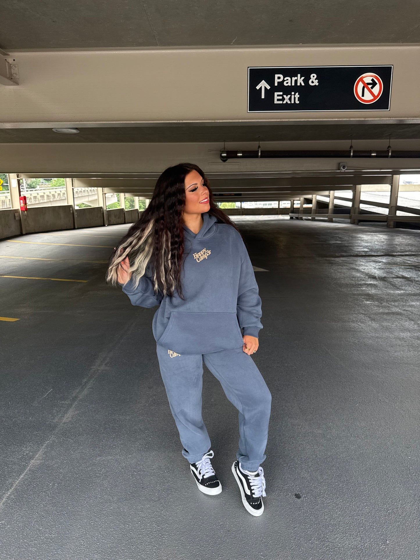 Happy Camp3r Puff Series Hoodie in Midnight Blue