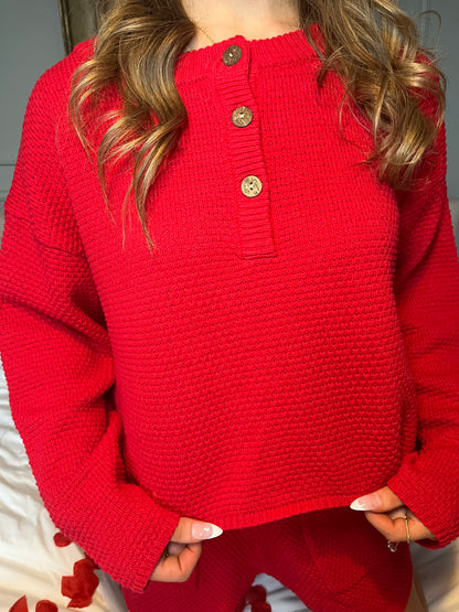 Red & Rowdy For Love Set (SWEATER)