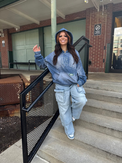 Boys Lie Done Denim Racer Hoodie