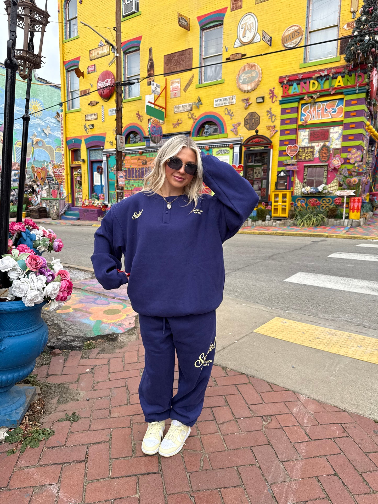 The Mayfair Group Smile It Looks Good Sweatshirt