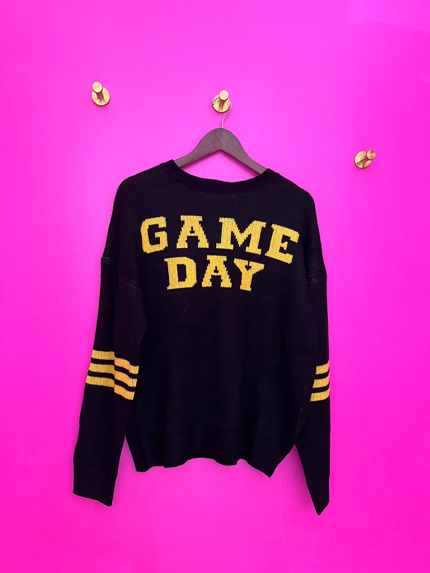 GAME DAY Black & Gold Sweater