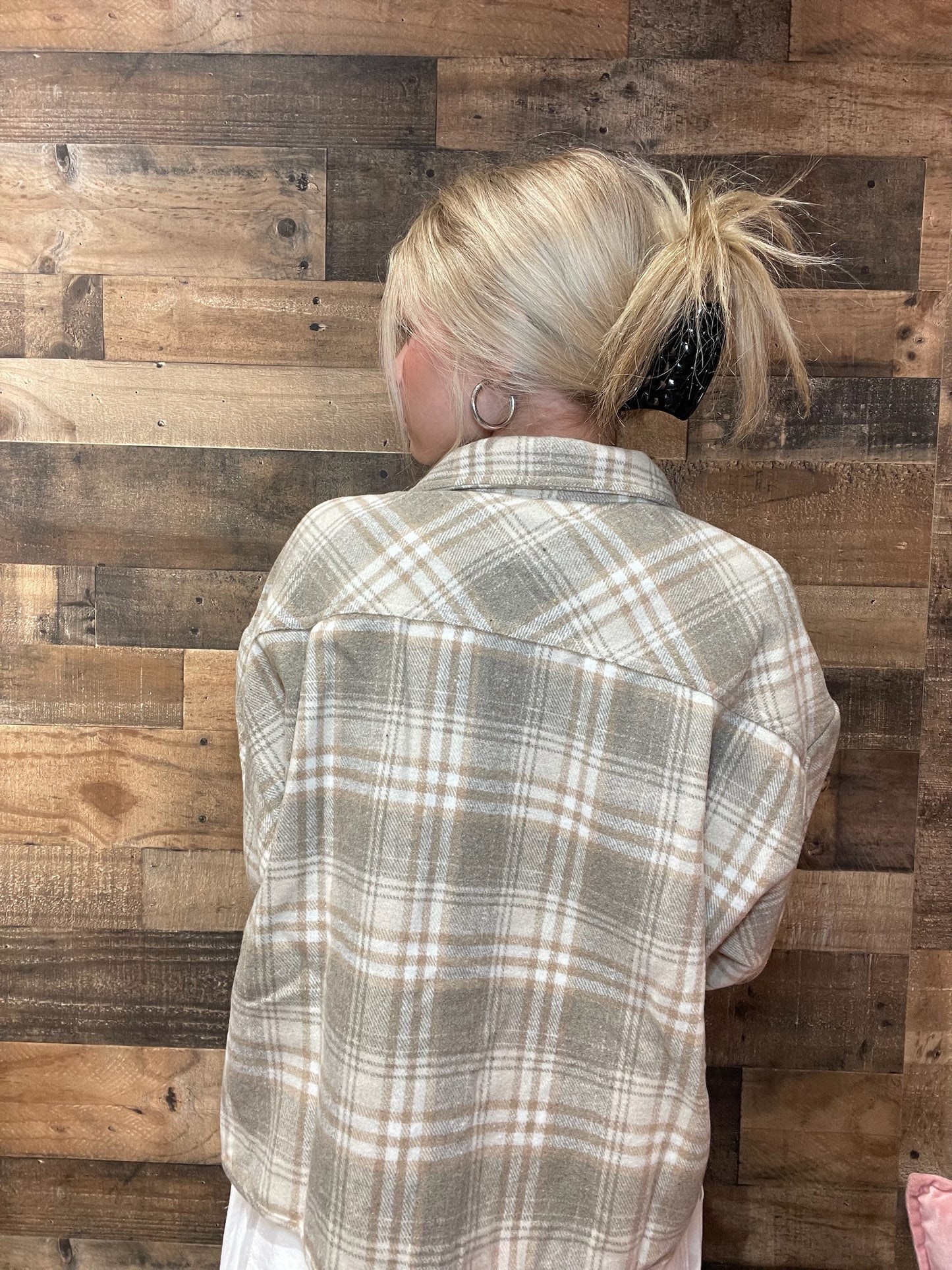Your Perfect Cropped Flannel in Grey
