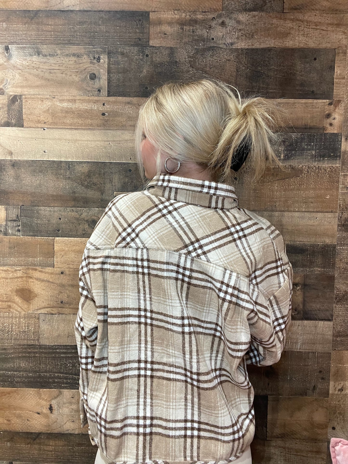 Your Perfect Cropped Flannel in Brown