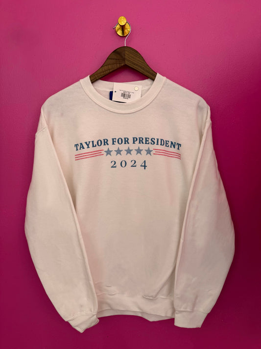 Taylor For President Sweatshirt in White