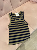 Major Cute Stripe Tank in Olive