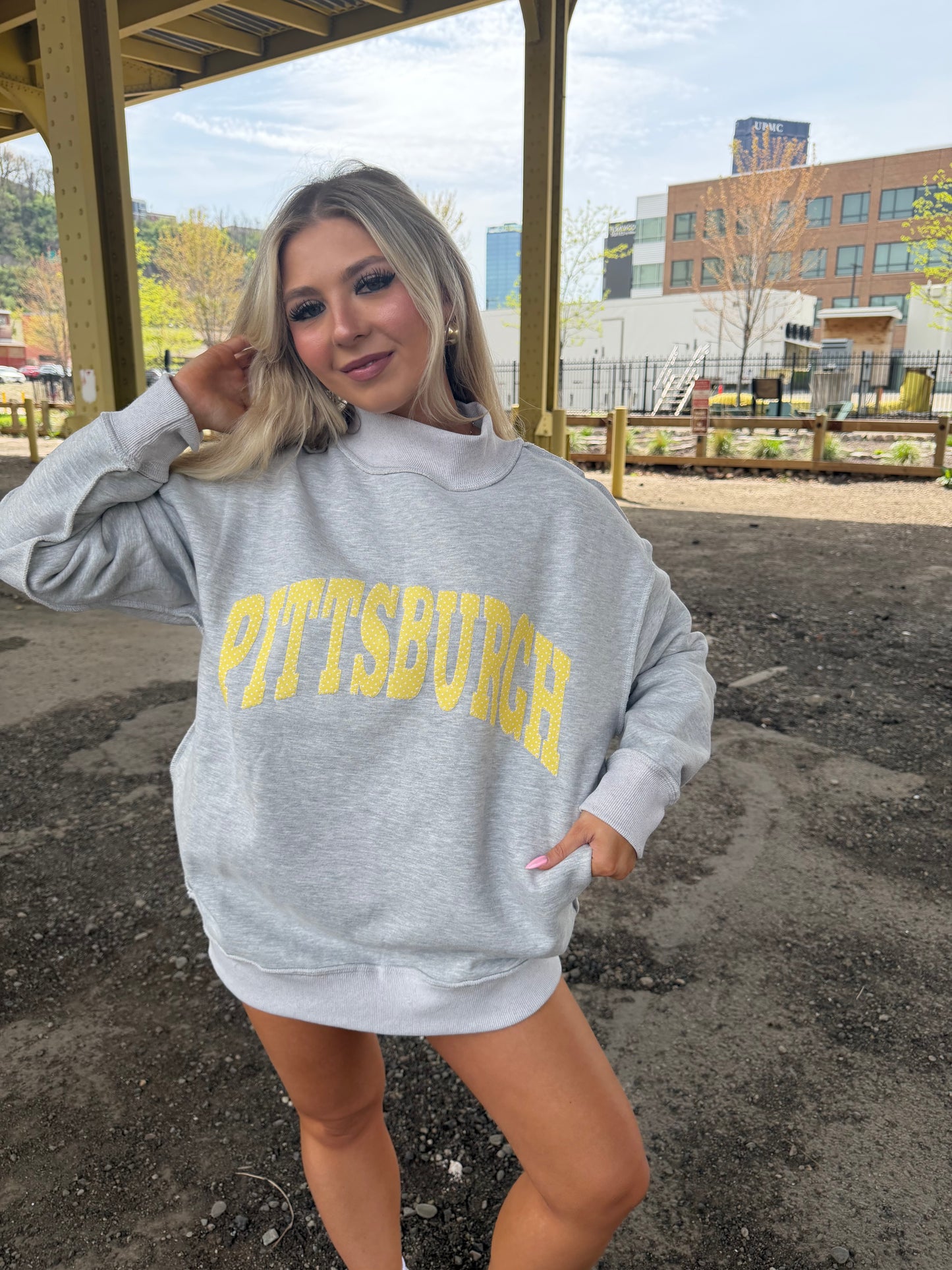 Pittsburgh Mockneck in Sunny Polka Dot
