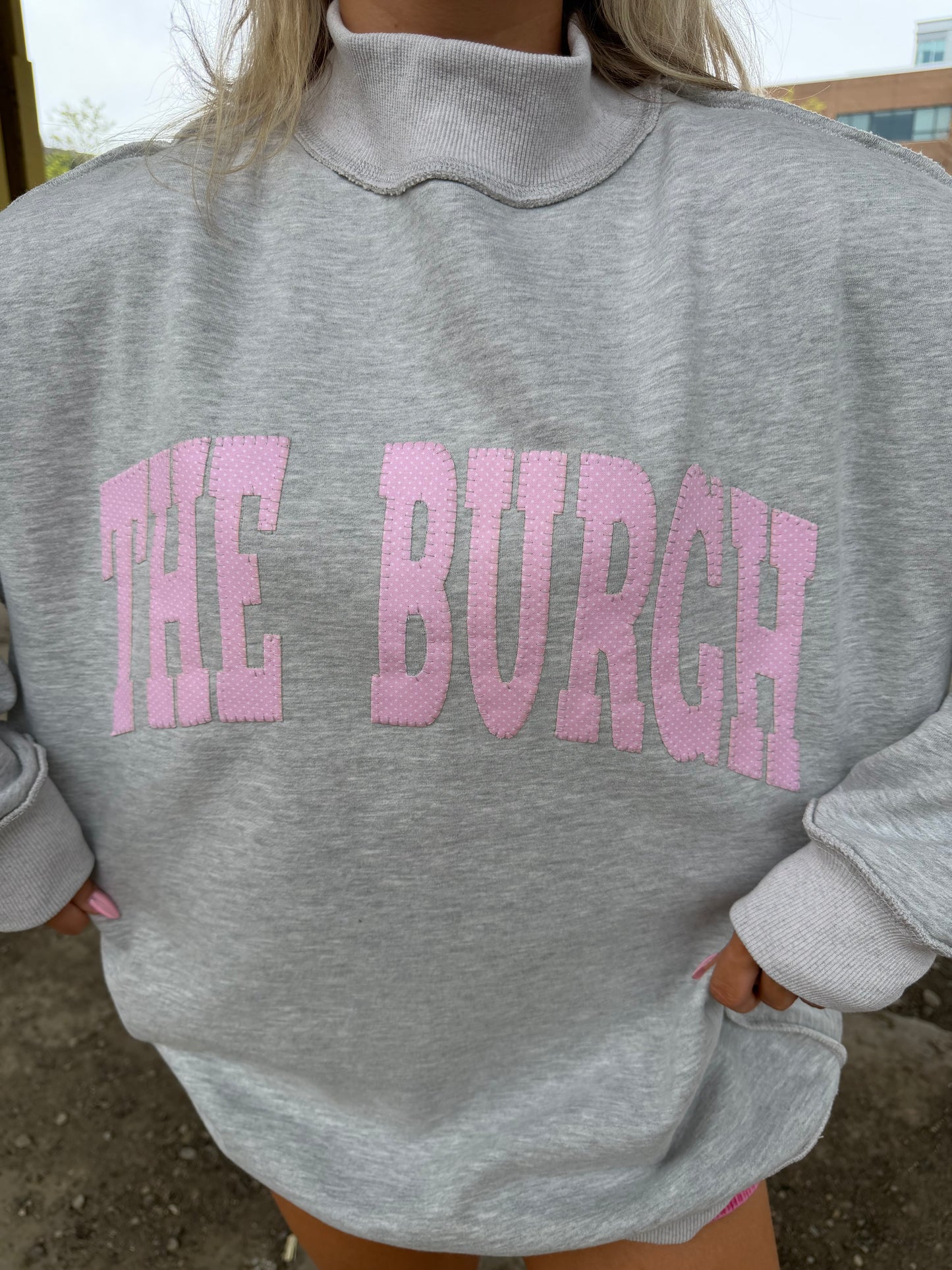 The Burgh Mockneck in Blush Polka Dot