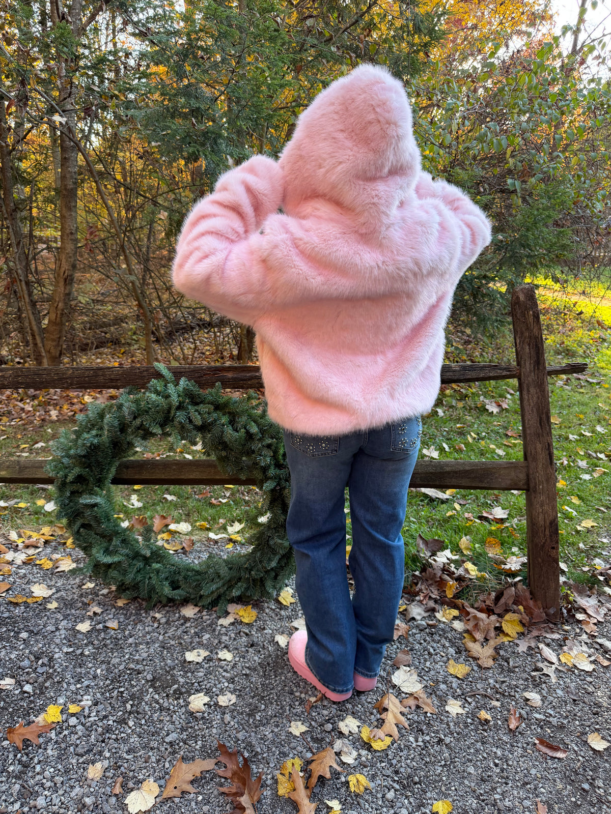 Eloise Pink Plaza Fur Coat
