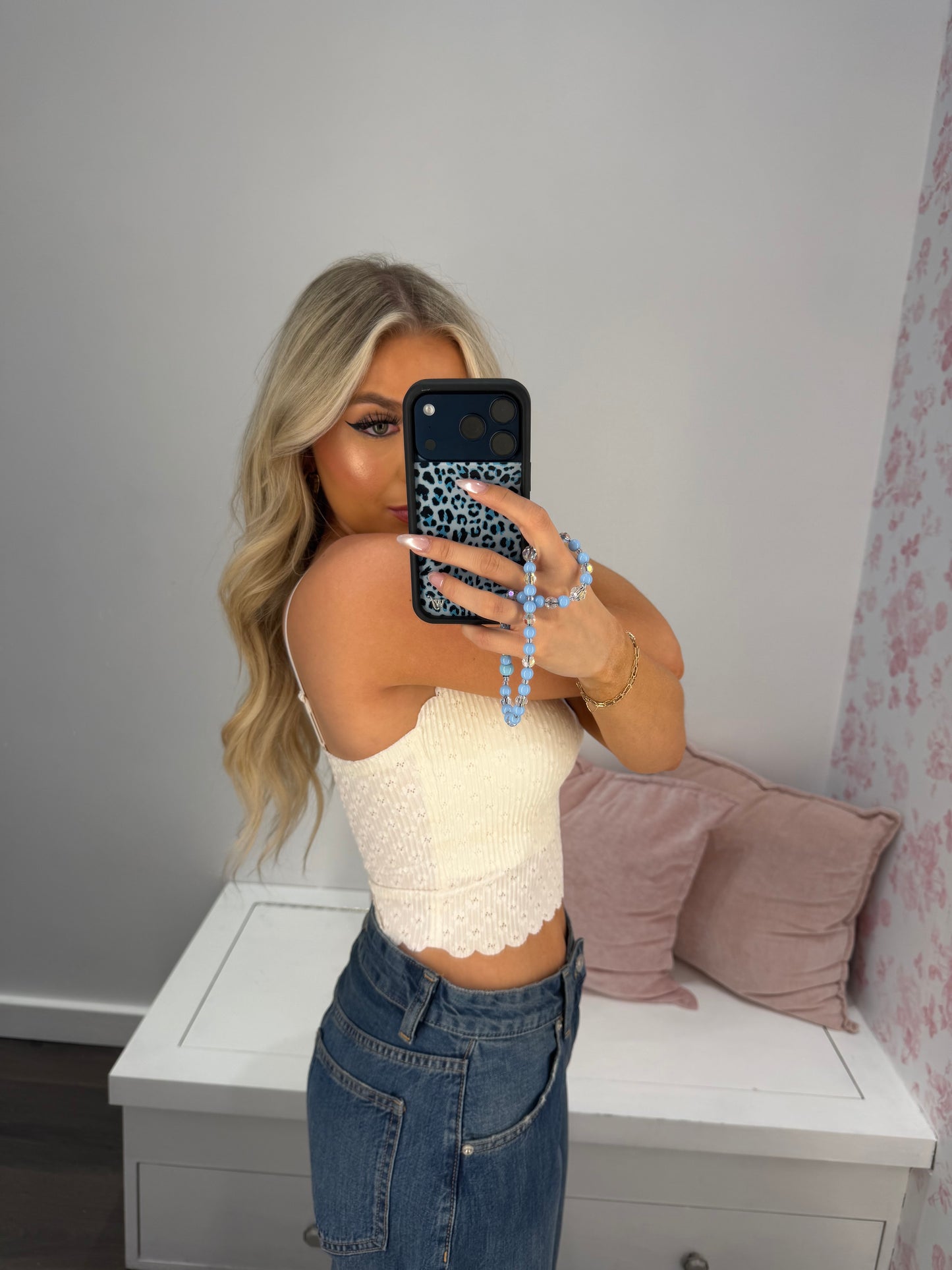 Scalloped Cream Bra Top