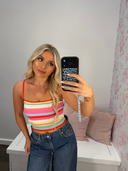 Brooks Striped Tank in Orange