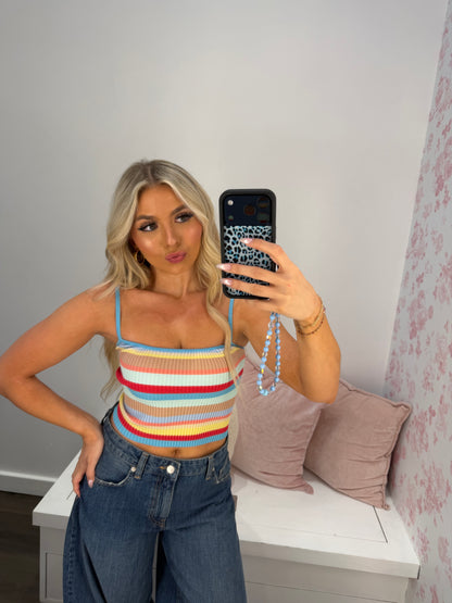 Brooks Striped Tank in Light Blue