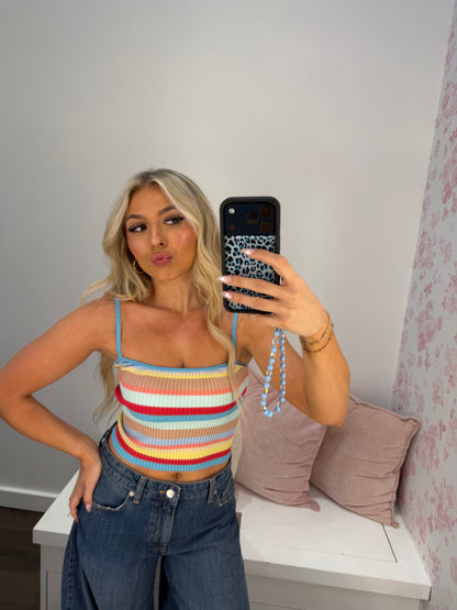 Brooks Striped Tank in Light Blue