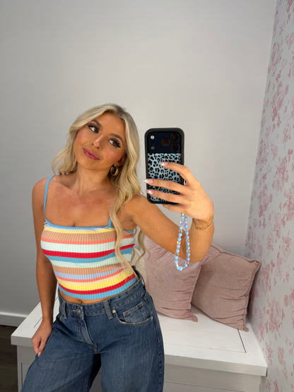 Brooks Striped Tank in Light Blue