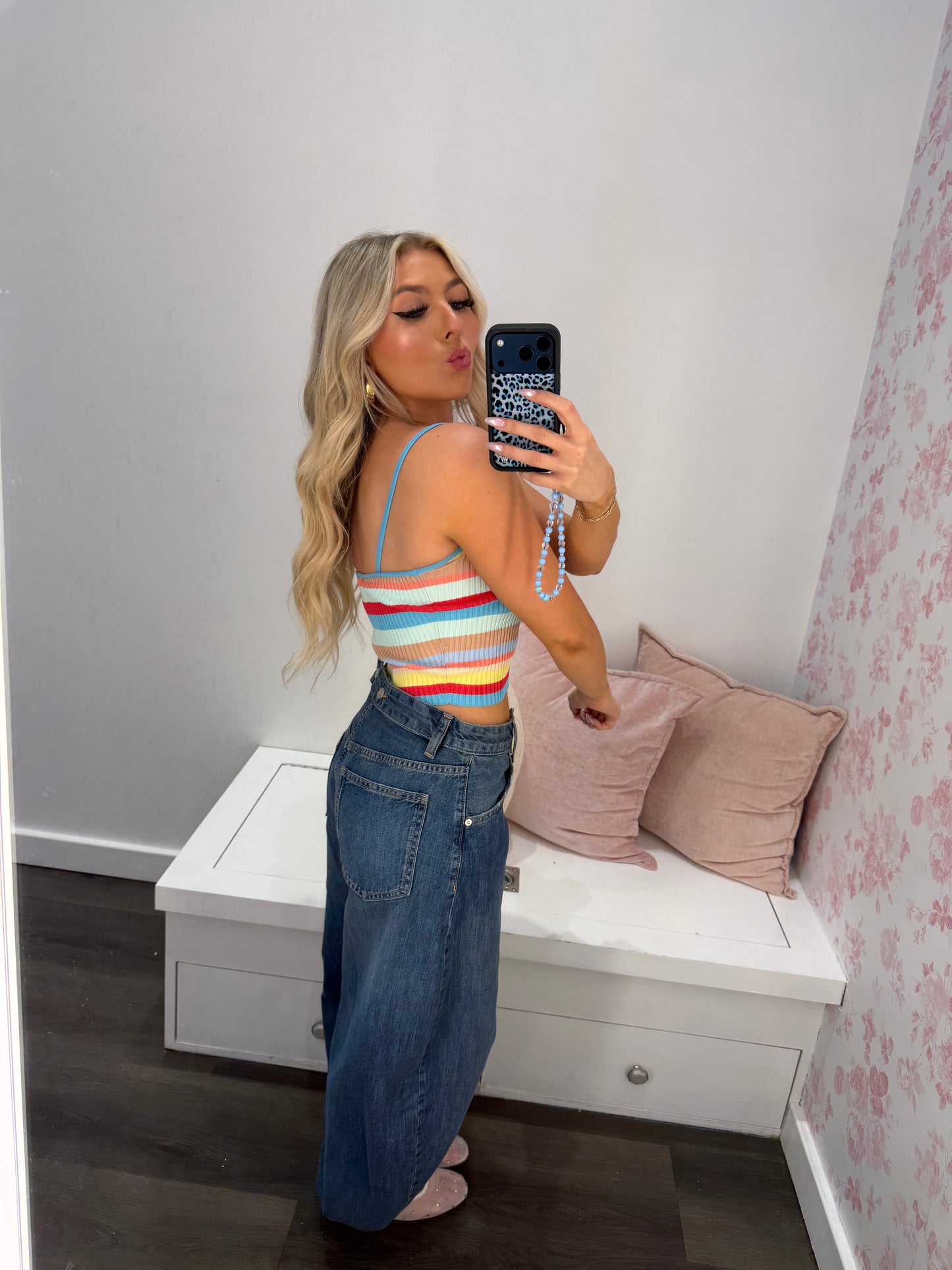 Brooks Striped Tank in Light Blue