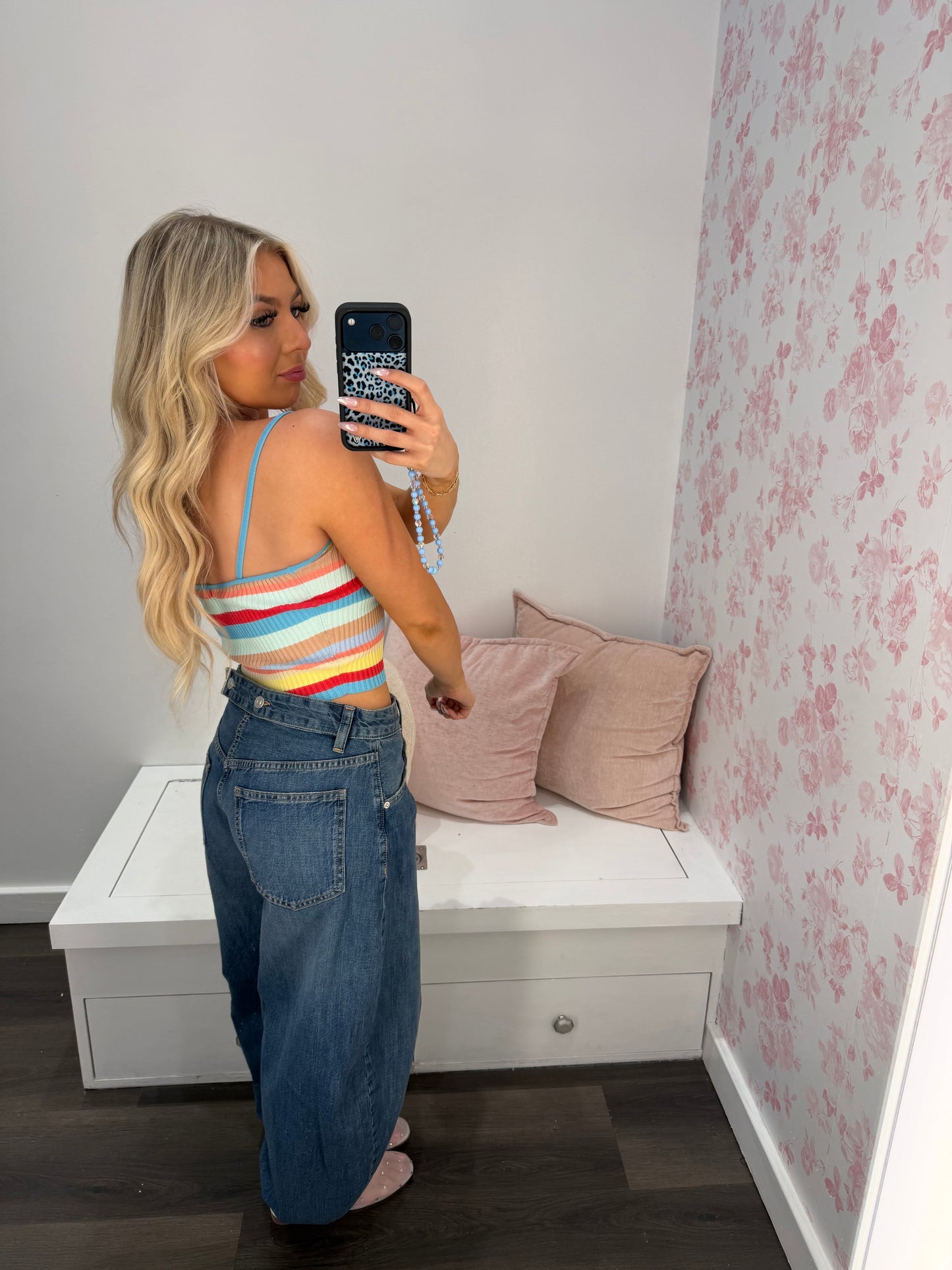 Brooks Striped Tank in Light Blue