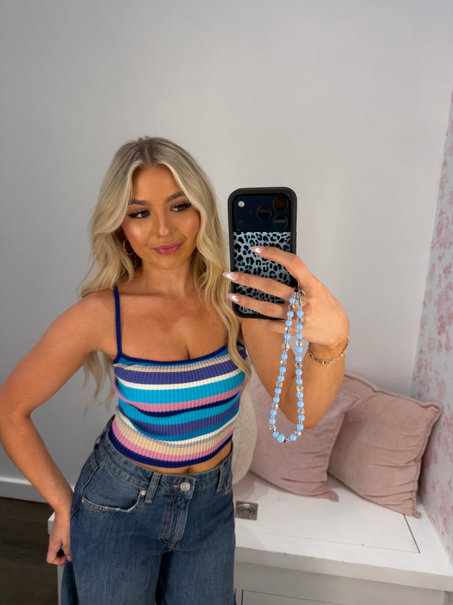 Brooks Striped Tank in Deep Blue