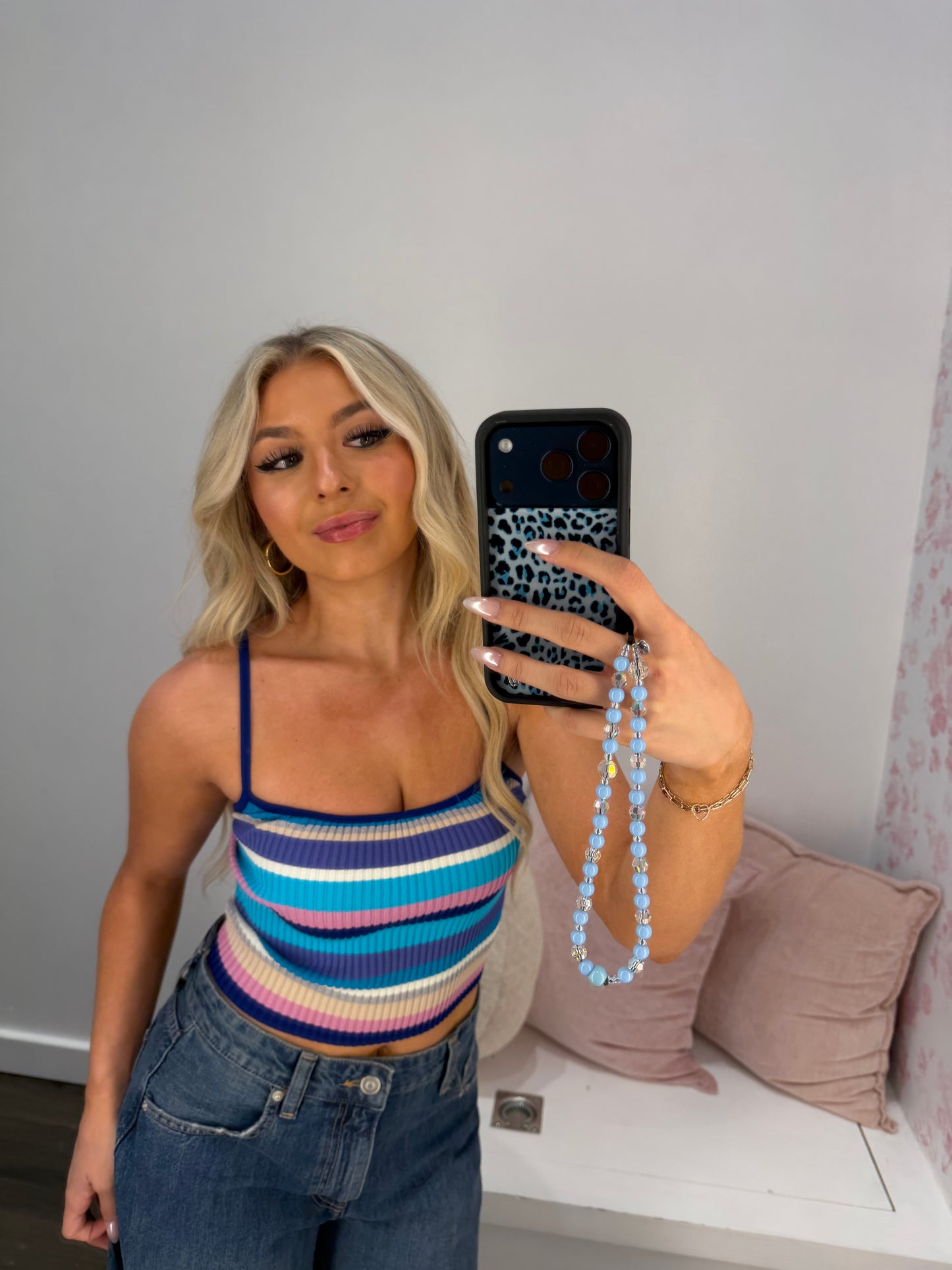 Brooks Striped Tank in Deep Blue