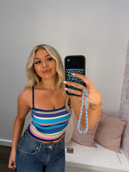 Brooks Striped Tank in Deep Blue