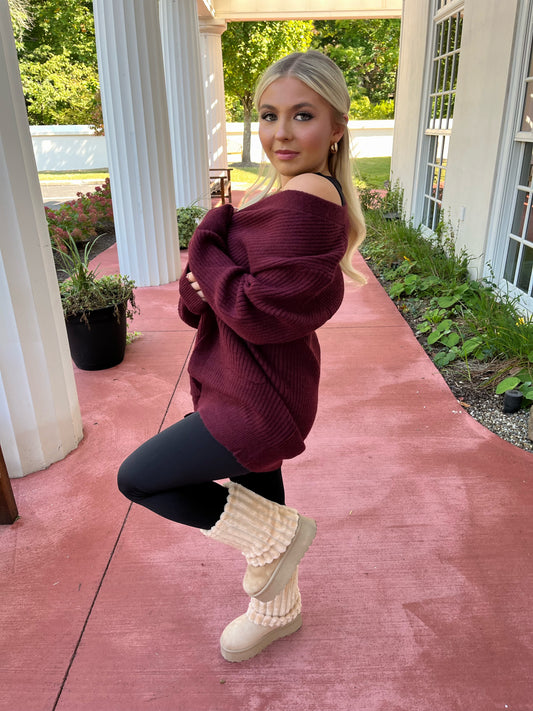 Butterfly Cardigan in Burgundy