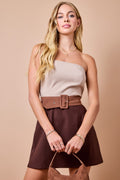 Brookie Choc Suede Dress