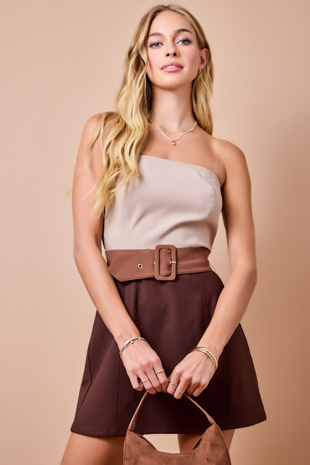 Brookie Choc Suede Dress
