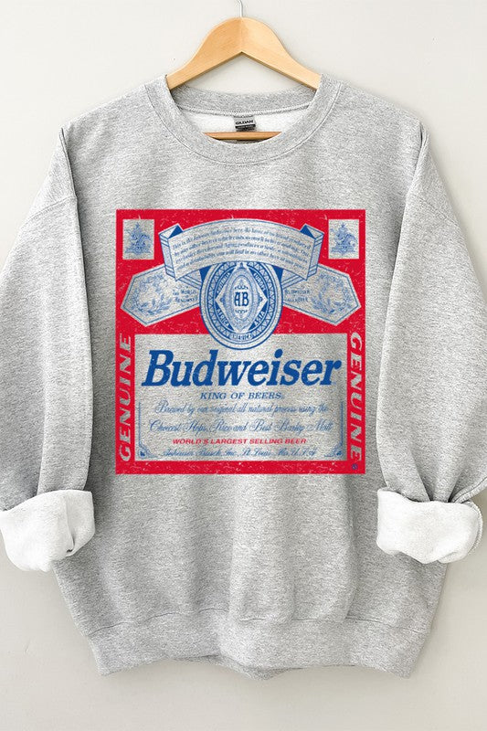 Vintage Budweiser Sweatshirt in Grey