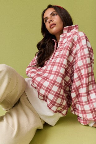 Dairy Plaid Red Pullover