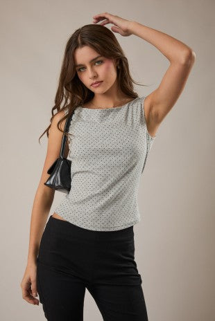 Daily Polka Tank in Grey
