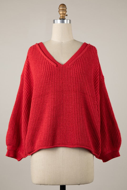 Deep-V Dares Red Sweater