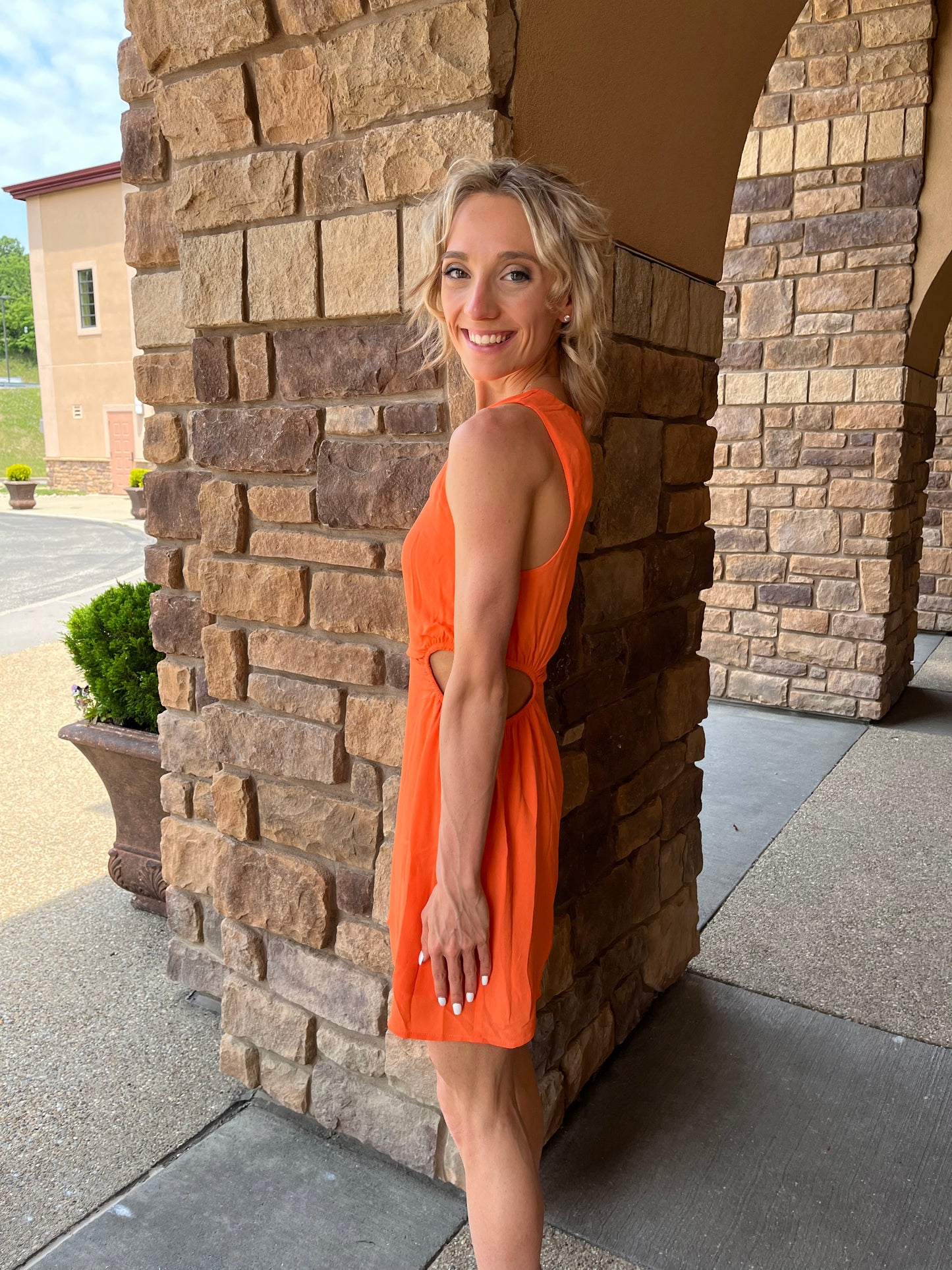 Rosalie Dress in Orange