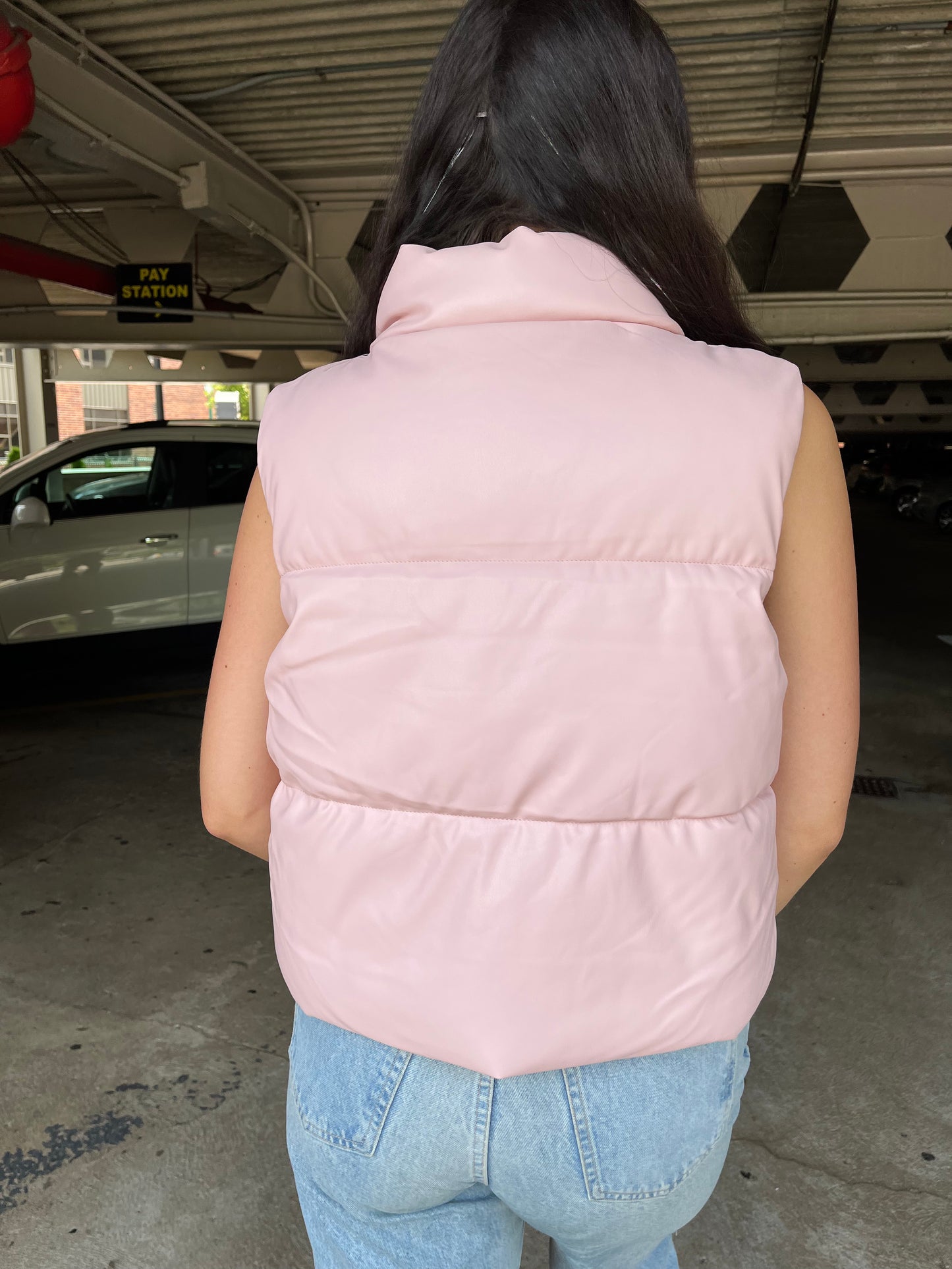 Chillin' Leather Vest in Pink