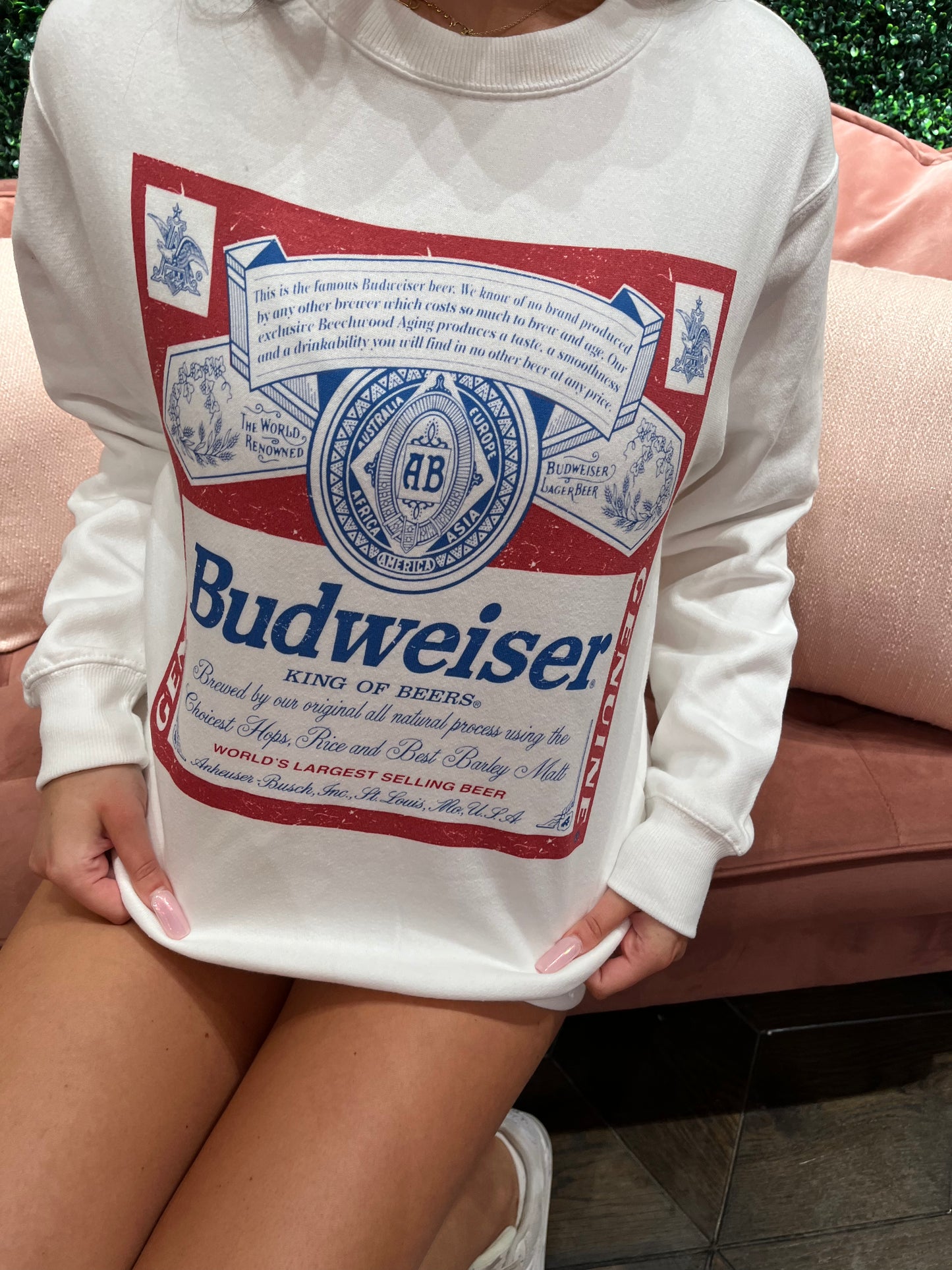 Vintage Budweiser Sweatshirt in White