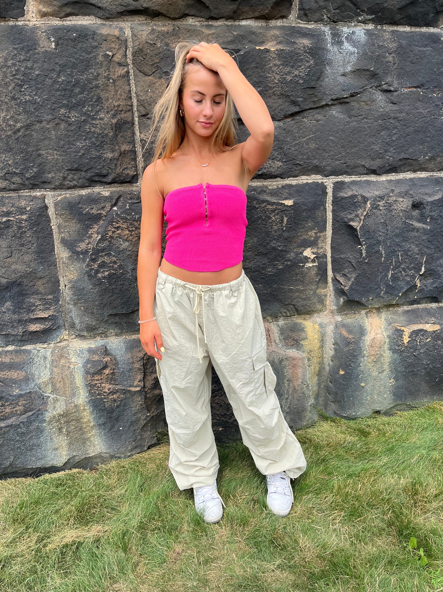 Full Of Sass Parachute Pants in Stone