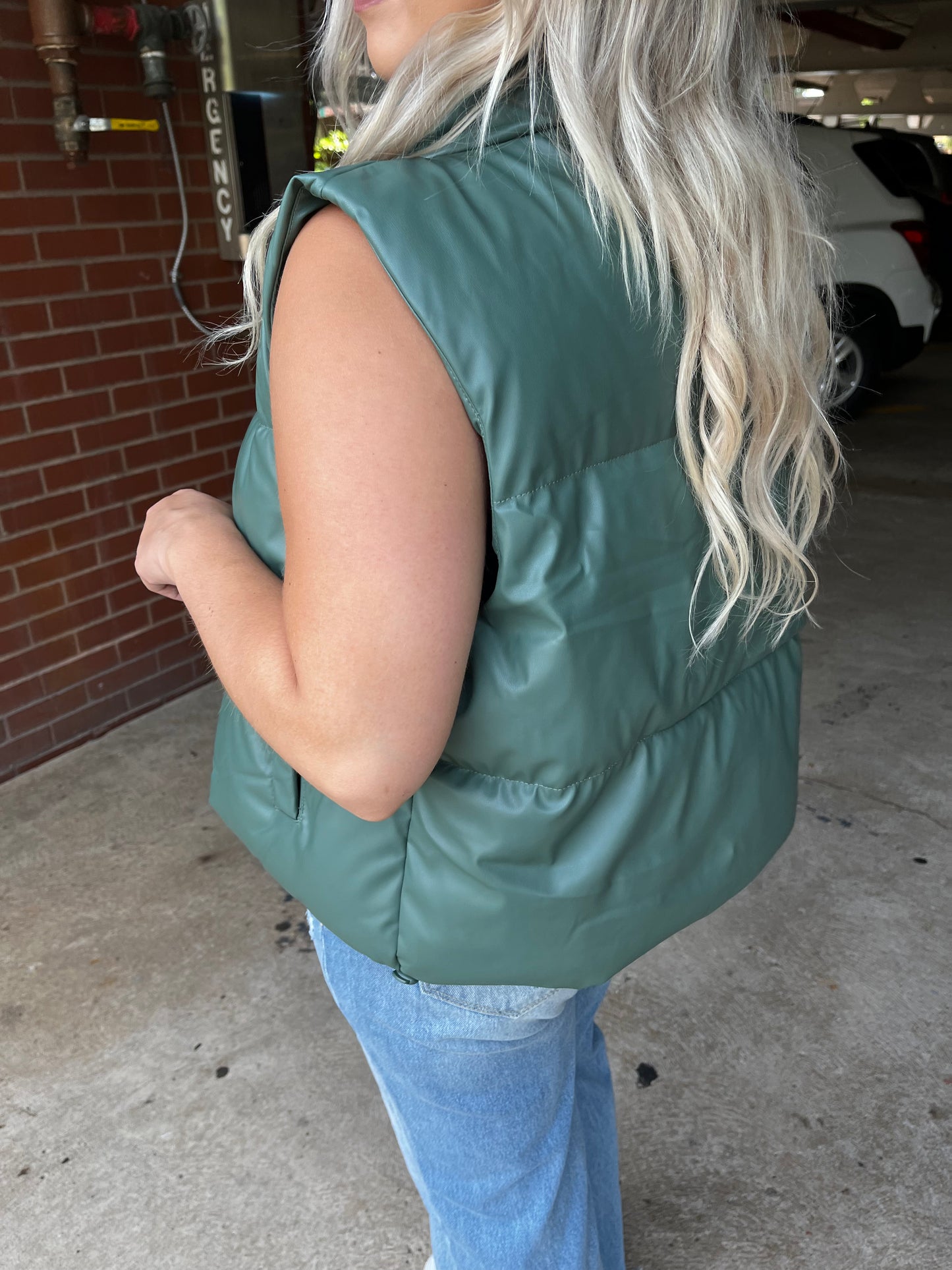Chillin' Leather Vest in Green