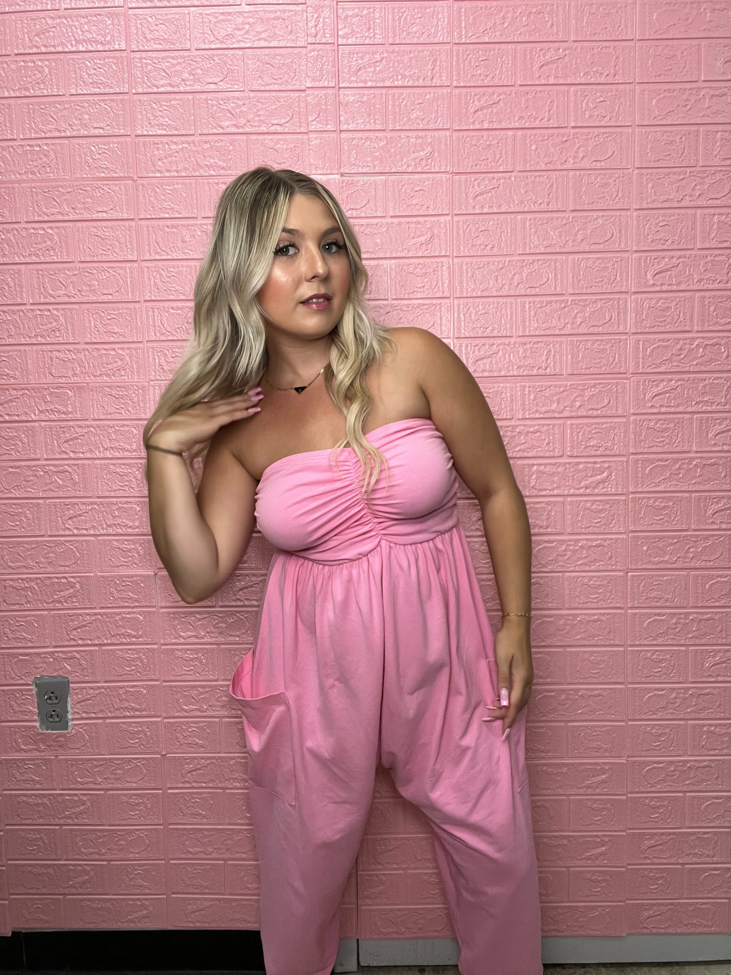Out & About Jumpsuit in Pink