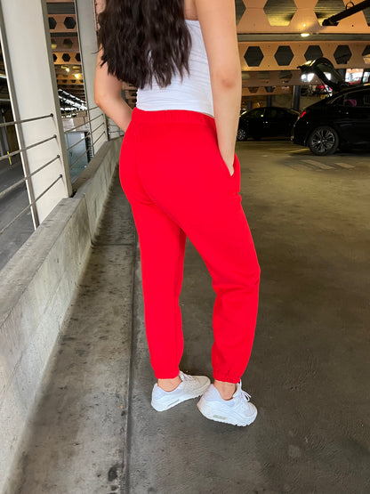 So Fetch Sweatpants in Cherry Red