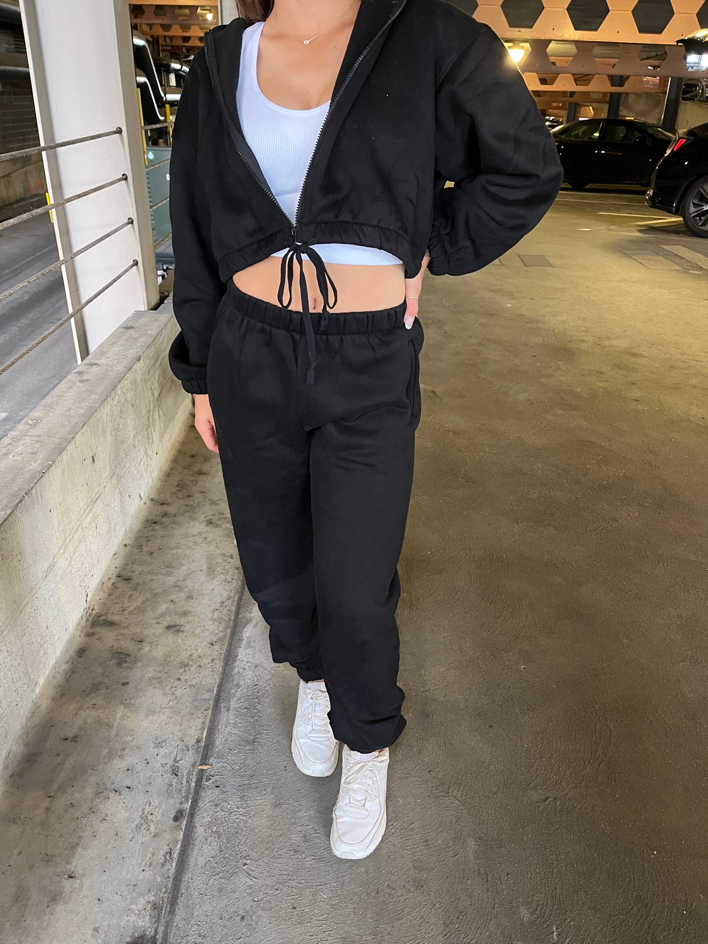 So Fetch Cropped Zip-Up in Black
