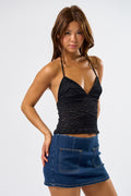 Lil Lace Halter Top in Black