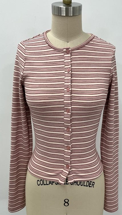 Melrose Stripe Set PINK (CARDI ONLY)