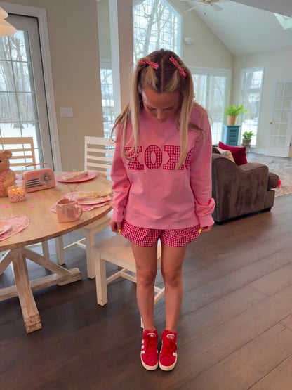 XOXO Gingham Mockneck